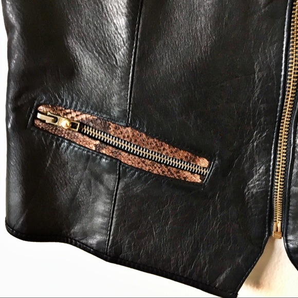 VINTAGE {St. Maarten Dallas} Black Leather Vest Small - Picture 4 of 6